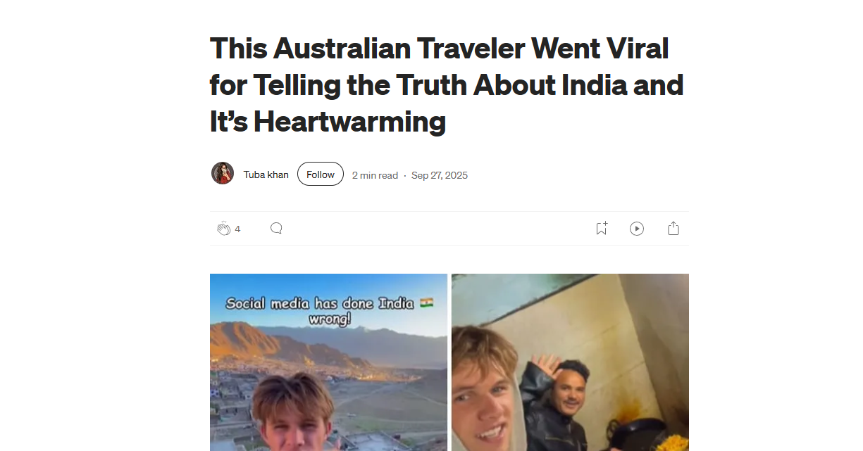 This Australian Traveler Went Viral For Telling The Truth About India And It's Heartwarming